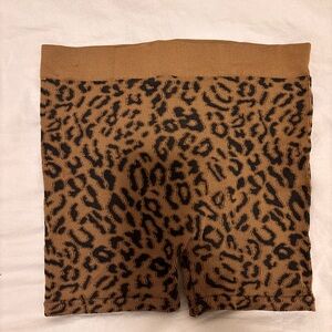Active USA Brown and Black Leopard Print Athletic Shorts